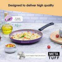 Wonderchef Valencia Frying Pan, 1.3 litres 24 cm, 1 Year Warranty (Aluminium, Purple)