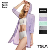 [TSLA] Womens Hoodie Zip Front Rash Guard, UPF 50+ Long Sleeve Swim Shirts, UV/SPF Sunscreen Wetsuit Swimsuit Top I Women top I Rashguard I Long sleeve shirt I Swimsuit (TM-FSZ62)