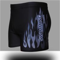 Factory direct sales of mens boxer swimming trunks plus fat high-waisted swimming trunks mens winter swimming hot spring conservative swimsuit