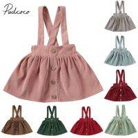 2020 Baby Summer Clothing Toddler Kids Baby Girls Party Strap Suspender Gown Solid Overalls Dresses Corduroy Outfits  by Hs2023