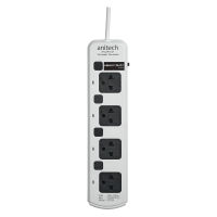 ANITECH รางปลั๊กไฟ (4 ช่อง,4 สวิทช์, 5 เมตร, สีขาว) รุ่น H7054-WH