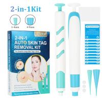 ZZOOI 2-IN-1 Auto Skin Tag Removal Kit Painless Skin Label Mole Acne Wart Removal Pen Set with Cleansing Swabs Facial Beauty Care Tool