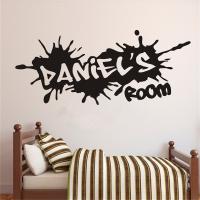 bjh❇✢✆  Name Graffiti Street Wall Sticker Boy Room Personalized  Bedroom WL1875