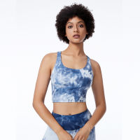 Women Yoga Bra Push UP Fitness Sport Crop Top leopard Nylon Tie Dyed Sport Bras Vest Sportswear Gym Running Tracksuit Lingerie