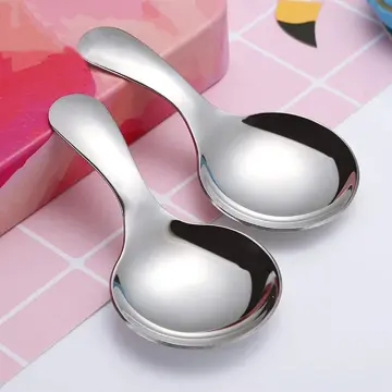 3pcs Stainless Steel Mini Scoop for Canisters with Short Handle, Gold Mini  Feed Spoon for Ice Cream Melon Baller, Short Handle Spoon for Tea Sugar