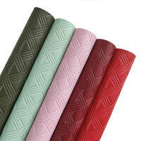 XHT-412183 Imitated Stitching Square Embossed Faux Leather fabric Velvet Backing for Making Luggage Book Cover Upholstery