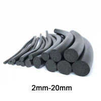 【2023】Black EPDM Rubber Foam Sealing Strip Round Sponge Cord Bar For Cabinet Door Seal 20mm