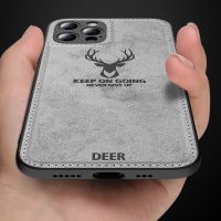 Shockproof Cover for iPhone 12 Pro Max Mini 13 14 11 7 8 Plus 6 6s Silicone Fabric Deer Cloth Case For iPhone XS X XR SE 2020  Screen Protectors