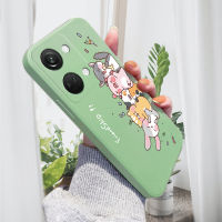 เคสโทรศัพท์สำหรับ OnePlus Nord 3 5G เคสโทรศัพท์ลายการ์ตูนสัตว์มิตรภาพปลอกซิลิโคนของเหลวทรงสี่เหลี่ยมดั้งเดิมคลุมทั้งหมดเคสป้องกันทนแรงกระแทกกล้อง