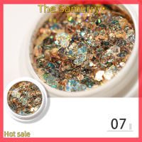 Samurry ✨Hot Sale✨ Car โฮโลแกรมเล็บ Glitter set ขวดทอง DIY flake Nail Art ฝุ่นหกเหลี่ยม Glitter