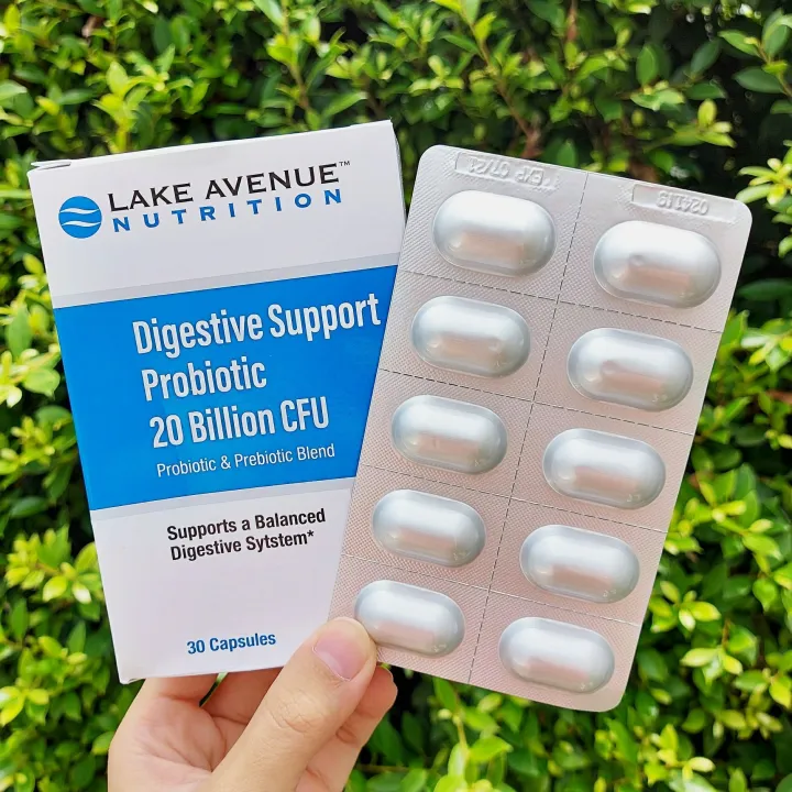 โปรไบโอติก Digestive Support Probiotic 20 Billion CFUs 30 Capsules (Lake Avenue Nutrition
