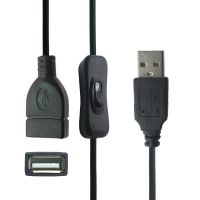 Kabel USB 1m/2m dengan sakelar ON/OFF kabel data ekstensi Toggle untuk lampu USB kipas daya jalur catu daya tahan lama adaptor penjualan laris