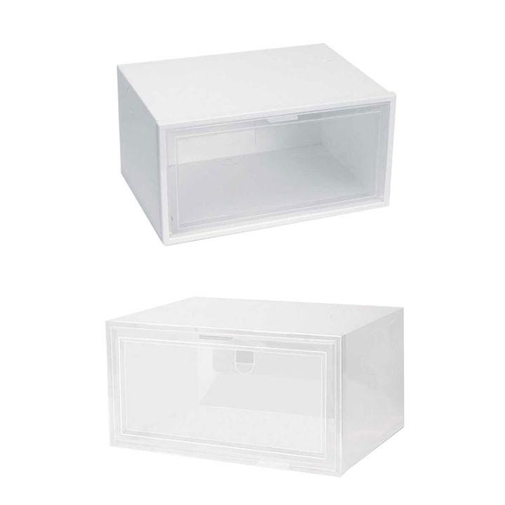 clamshell-shoe-box-stackable-sneakers-sports-shoe-organizer-drawer-case-plastic-shoebox-display-rack