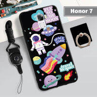 ฝามีที่ถือวงแหวนและเชือก TPUPhone เคสโทรศัพท์ Honor 7เคสสำหรับหัวเหว่ย TPU แบบนิ่มทำคลุมทั้งหมดกล่อง