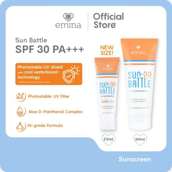 Emina Sun Battle SPF 30 PA+++ Sunscreen Pelindung dari Sinar Matahari
