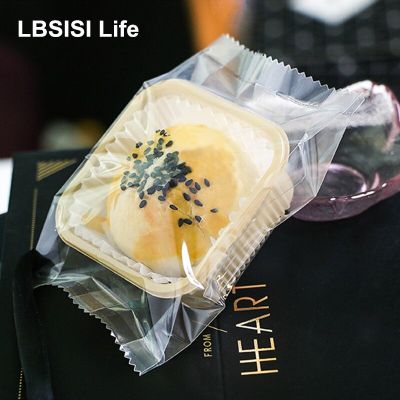 LBSISI Life ถุงคุกกี้แฮนด์เมด50ชิ้นถุงบรรจุขนมขนมไหว้พระจันทร์สำหรับตกแต่งเทศกาลกลางฤดูใบไม้ร่วง