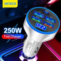 [Vktech] 20W ที่ชาร์จแบตในรถ5พอร์ตอะแดปเตอร์ชาร์จในรถยนต์ QC3.0 PD ที่ชาร์จแบตเตอรี่ตัวชาร์จไฟสำหรับ iPhone เร็ว5V 3.1A สำหรับ Xiaomi Huawei