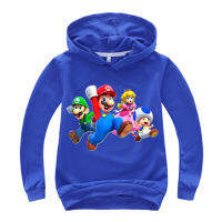 Super Mario Bros เด็กหนุ่มๆสาวๆแขนยาวเสื้อกันหนาวหมวกเทรนด์ใหม่สไตล์ญี่ปุ่นชายใหญ่ Multicolor ระเบิดยอมรับที่กำหนดเองเสื้อกันหนาวหมวก0350