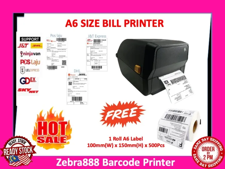 A6 Thermal Awb Waybill Printer Airway Bill Barcode Shipping Label 100mm Slip Pos Laju Jandt Dhl 2515