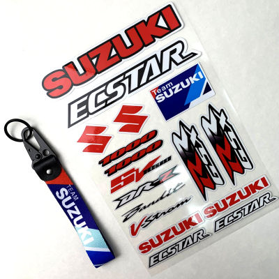 รถจักรยานยนต์ SUZUKI สติกเกอร์สะท้อนแสงไนลอนพวงกุญแจหนังชุดไวนิลล้อ Fender Decal สำหรับ Suzuki GSXR GSX R600 750 1000