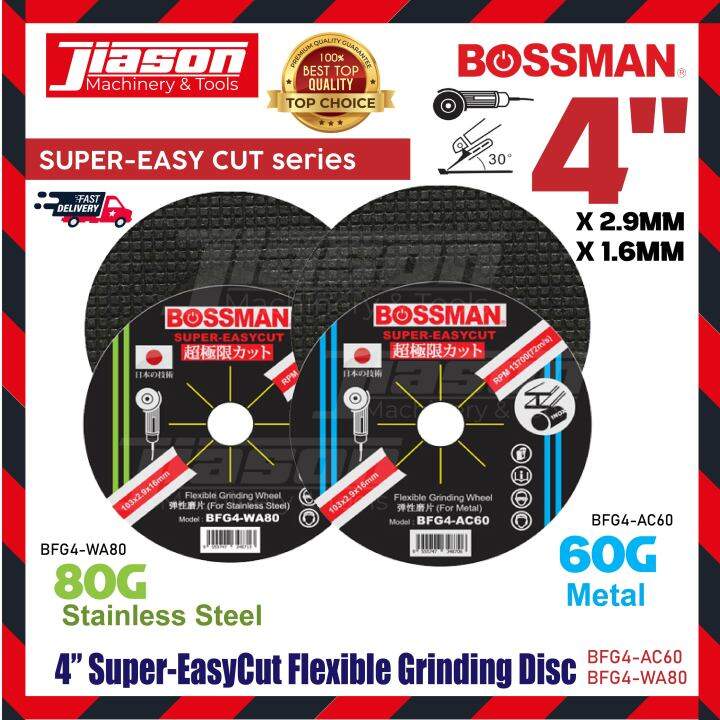 BOSSMAN BFG4-AC60/BFG4-WA80 4" Super EasyCut Flexible Grinding Disc For ...