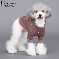 ZZOOI Hoopet Christmas Spotted Clothes For Cats Mascots Jacket For Dogs Winter Warm Sweater Suit For Cat Clothes Hoodie Soft Coat Elk