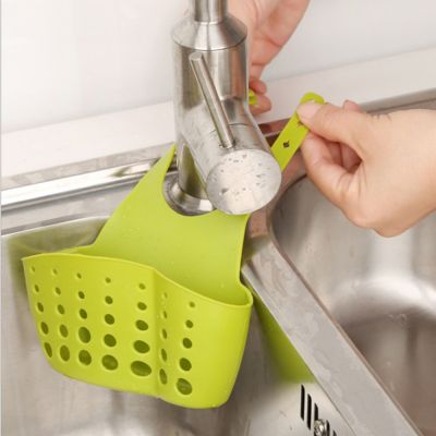 【CC】 Sink Shelf Storage Sponge Organizer Drain Rack Silicone Faucet Holder Adjustable Accessorie