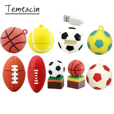 USB Flash Drive Football Pendrive 128GB Basketball Rugby Tennis 16GB 32GB 64GB Pen Drive 256GB Cle USB Flash Memory Stick Disk