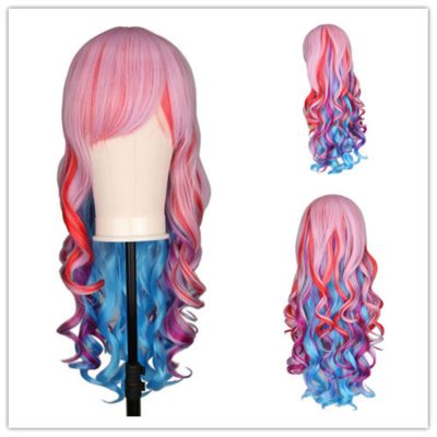 [COD] and rainbow wig colorful gradient ice cream special rose net spot