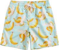 WDIRARA Mens Allover Print Drawstring Waist Beach Hawaii Casual Swim Trunks Shorts