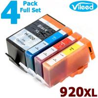 4 Pack 920XL BK C M Y Ink Cartridge 920 XL Black Cyan Magenta Yellow CD975AA CD972AA CD973AA CD974AA High Yield Capacity Print Inkjet Full Set Compatible for HP Officejet 6000 6500 6500A 7000 7500 7500A Color Printer