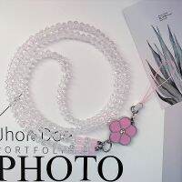 ขายดี YJ99529 - /  คอคริสตัลมุกโซ่โทรศัพท์โซ่จี้ Rhinestone ที่สวยหรูดอกเชอร์รี่จี้โทรศัพท์มือถือเชือกเส้นเล็กต่อต้านหายไปเชือกเส้นเล็ก