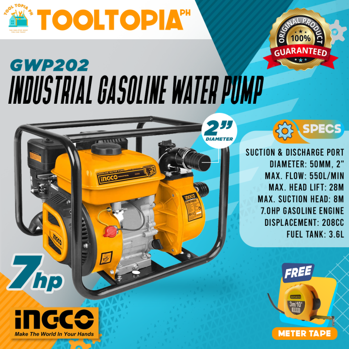 INGCO Gasoline Water Pump GWP202 | GWP302 High Quality With FREEBIES ♦ ...