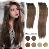 AZQUEEN Synthetic 20cm/30cm Invisible Straight Clip In Piece Hair Extension Top Side Cover Fluffy Hairpiece