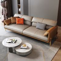 TATA HOME leather sofa Italian modern minimalist living room leather sofa หนังแท้โซฟา ชั้นหนังวัวที่ทันสมัยเรียบง่าย ห้องนั่งเล่นพาร์ทเมนท์วิลล่า