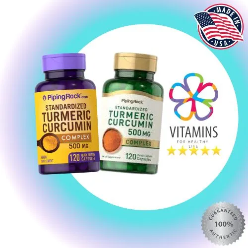 Piping Rock Turmeric Curcumin 500mg X 120 Capsules 1 Bottle Only ...