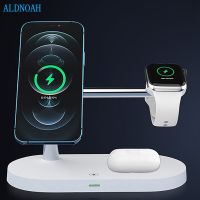 ZZOOI 3 in 1 Magnetic Wireless Charger Stand For iPhone 13 12 Mini Pro Max Apple Watch7 6 5 Fast Charging Dock Station For Airpods Pro