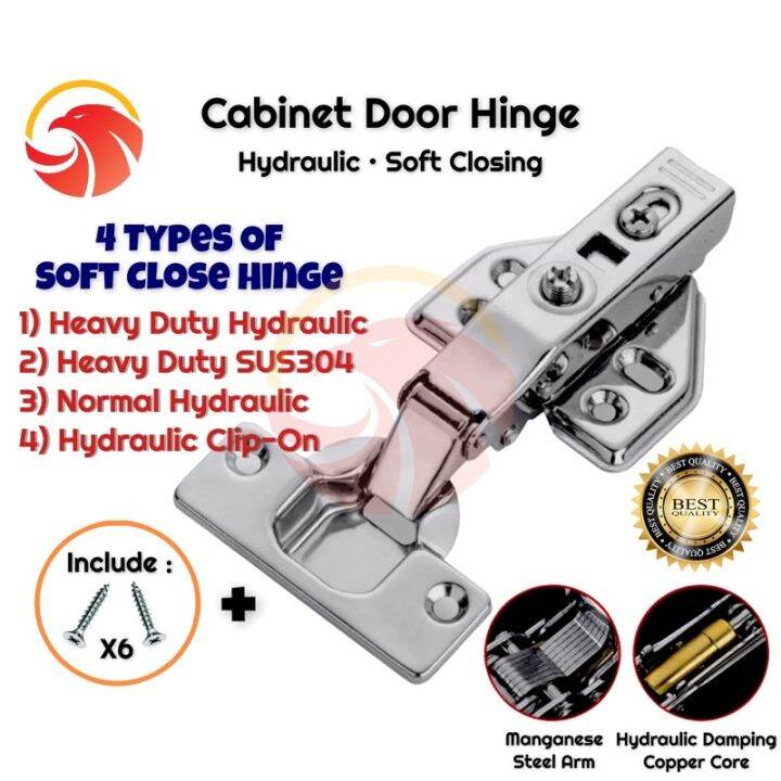 Hydraulic 5/8 Soft Close Hinge Full Overlay ClipOn Stainless