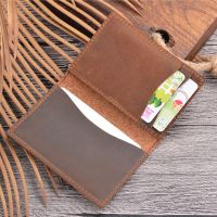 SIKU leather mens wallet case handmade crazy horse id card holder distress card holder