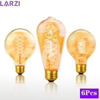 6PCS Vintage Edison Bulb E27 Retro Lamp 220V 40W Edison Bulb ST64 T10 T45 Incandescent Light G95 G80 A60 Filament Light Bulb