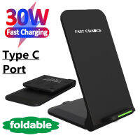 CW30W Wireless Charger Stand Pad สำหรับ 13 12 11 Pro X XS Max XR 8 Plus Samsung S21 S9 Induction Qi Fast Charging Dock Station