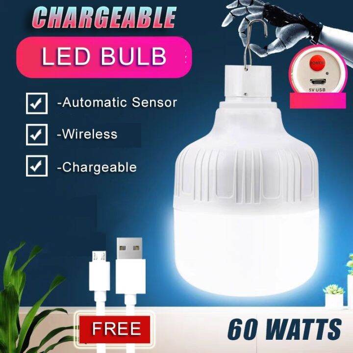 Huupo Neon 20w 40w 60w Led Light Bulb Waterproof Rechargeable Dimmable Emergency Lights 7834