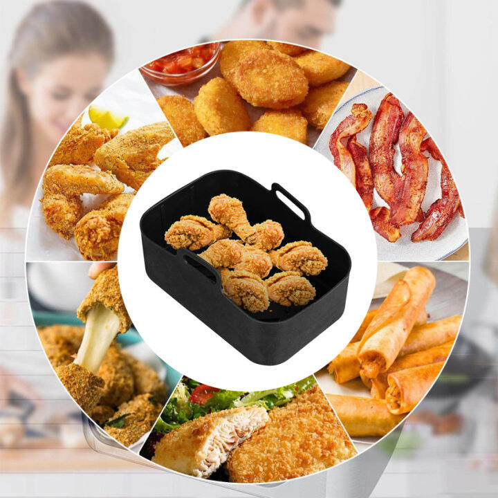 2แพ็คหม้อซิลิโคนและ4แพ็คหม้อทอด-air-fryer-รองสำหรับนินจาหม้อทอด-air-fryer-คู่6ชิ้นซิลิโคนใช้ซ้ำได้หม้อทอด-air-fryer-แผ่นรองซิลิโคนหม้อทอด-air-fryer-คู่หม้อทอด-air-fryer-ตะกร้าสองช่องหม้อทอด-air-fryer-