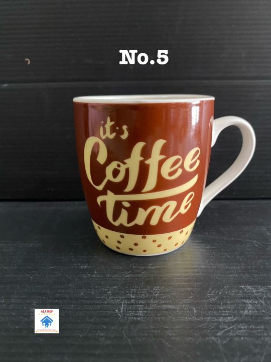 แก้วกระเบื้อง-แก้วน่ารัก-แก้วกาแฟ-แก้วเซรามิค-แก้วลายเมล็ดกาแฟ-ใบเล็ก-coffee-cup-แก้ว-7-5x8-cm