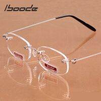 iboode Unisex Reading Glasses Brand Rimless Presbyopia Eyeglasses for Women Men Resin Clear Lens Reading Eye Glasses 1.0 4.0