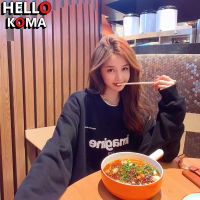 HelloKoma เสื้อฮู้ด เสื้อแขนยาวอบอุ่น หลวมและสบาย เท่ สไตล์ ล้ำสมัย คลาสสิค WWY2393FEC 39Z230926