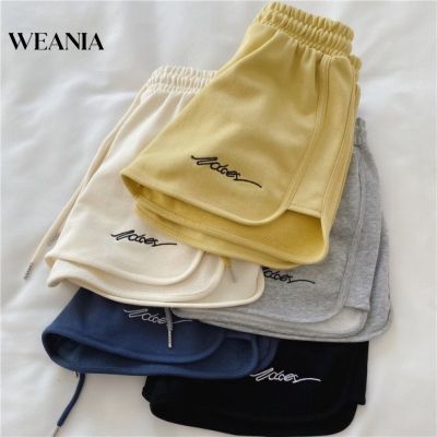 WEANIA Loose Outerwear Home Pajama Shorts High Waist Casual Wide Leg Yoga Shorts