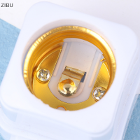 ZIBU 2ชิ้นซ็อกเก็ตโคมไฟ E27อะแดปเตอร์หลอดไฟ LED สีขาวสแควร์หลอดไฟฐานซ็อกเก็ตตัวยึดโคมไฟอะแดปเตอร์เสียบสวิตช์เปิด ปิด