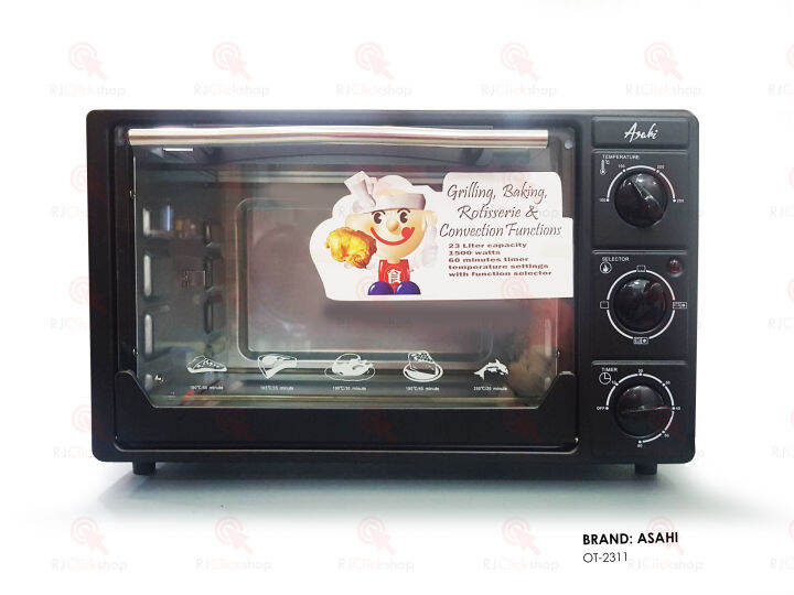 23 LITERS ELECTRIC OVEN WITH GRILL TRAY AND ROTISSERIE ASAHI OT2311