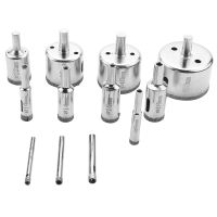 12Pcs Diamond Drill Bits Glass Tile Hole Saw Bits Set, Hollow Core Drill Bits, Extractor Remover Hole Saws for Glass, Ceramics, Porcelain, Ceramic Tile